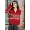 Mocana Women's Jacquard Half-Zip Striped Knit Sweater