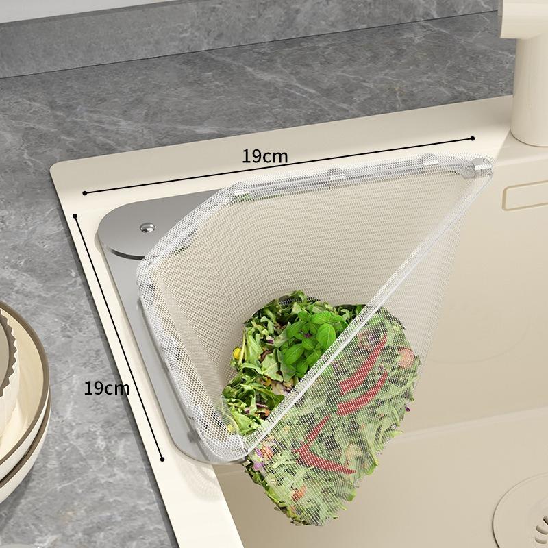 Sink Filter Drain Rack Stainless Steel Kitchen Sink Filter Mesh Bag Stand Waste Garbage Net Shelf Sink Corner Mesh Strainer New