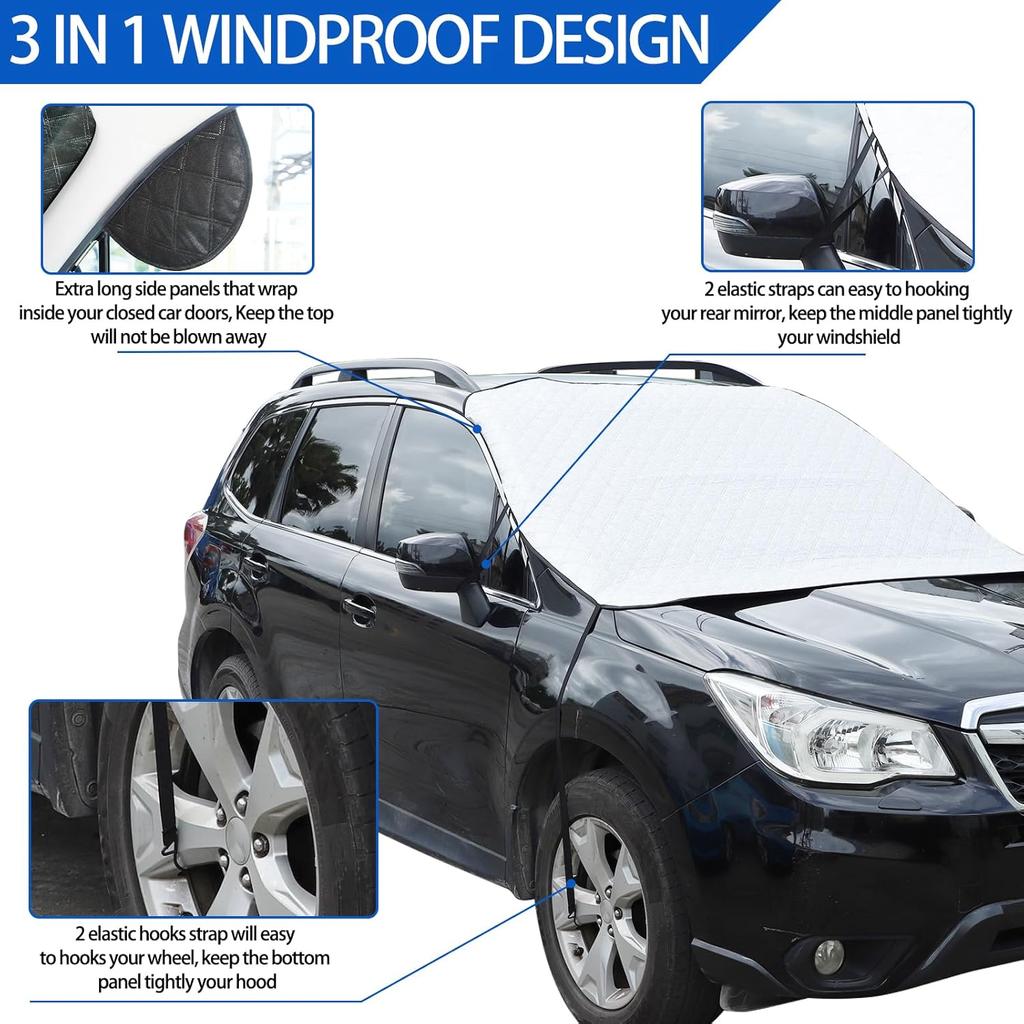 Windshield Snow Cover Fit for Subaru Forester 2013-2018, Front Windshield Cover for Ice and Snow, Auto Extra Thick Windshield Ice Cover Protects