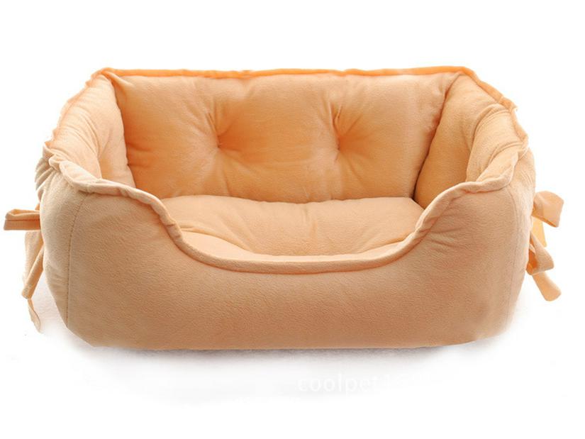Four Seasons Waterproof Bow Dog Bed with Plush Bottom - Playful and Cute Pet Nest Pad