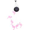 Flamingo Decorative Lights Solar Wind Chime Lamp Hanging Lanterns Outdoor Garden Fence Glow Night Melody Sensor Easy Install