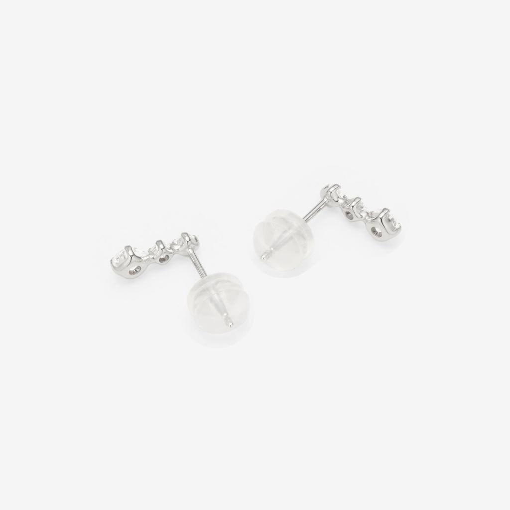 ESTELLE [Official] Women's Earrings, 10K White Gold, Cubic Zirconia, 0222-9386-0019-0000