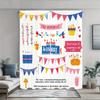 Set Of 2 Classic Cute Birthday Party Theme Design Printed Curtains Pole Bag Home Decoration Room Curtain Polyester