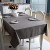 Japanese Japanese Style Simple Yarn-Dyed Cotton And Linen Plain Color Solid Color Geometric Rectangular Tablecloth Coffee Table Dining Table Cloth