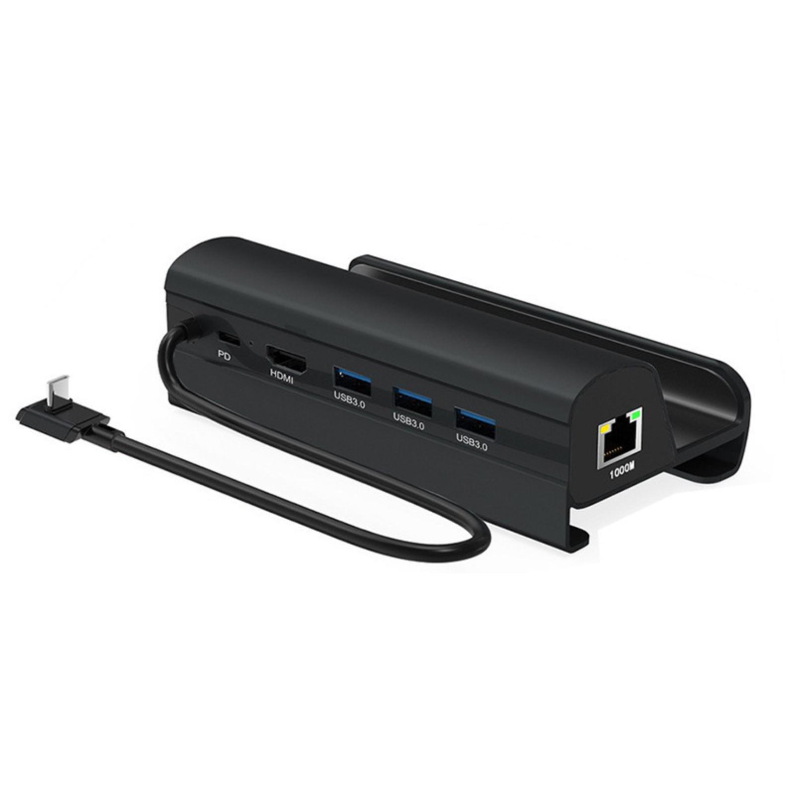 

Док-станция с портом Gigabit Ethernet для быстрой зарядки, совместимая с HDTV 4K, док-станция для игровой консоли/портативного устройства One Size чёрный