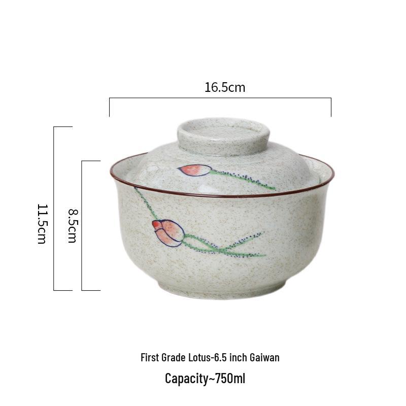 Keramik Nudel- und Suppenschüssel mit Deckel für den Heim- oder Wohnheimgebrauch