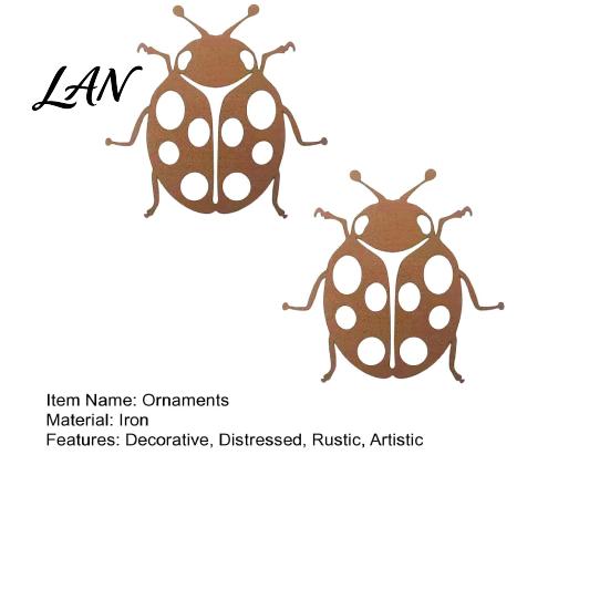 Ladybug Garden Ornament Metal Decor for Outside, Cute Ladybugs Yard Art Lawn Patio Ornaments, Wall Sculptures & Statues, Outdoor Fence Decorations