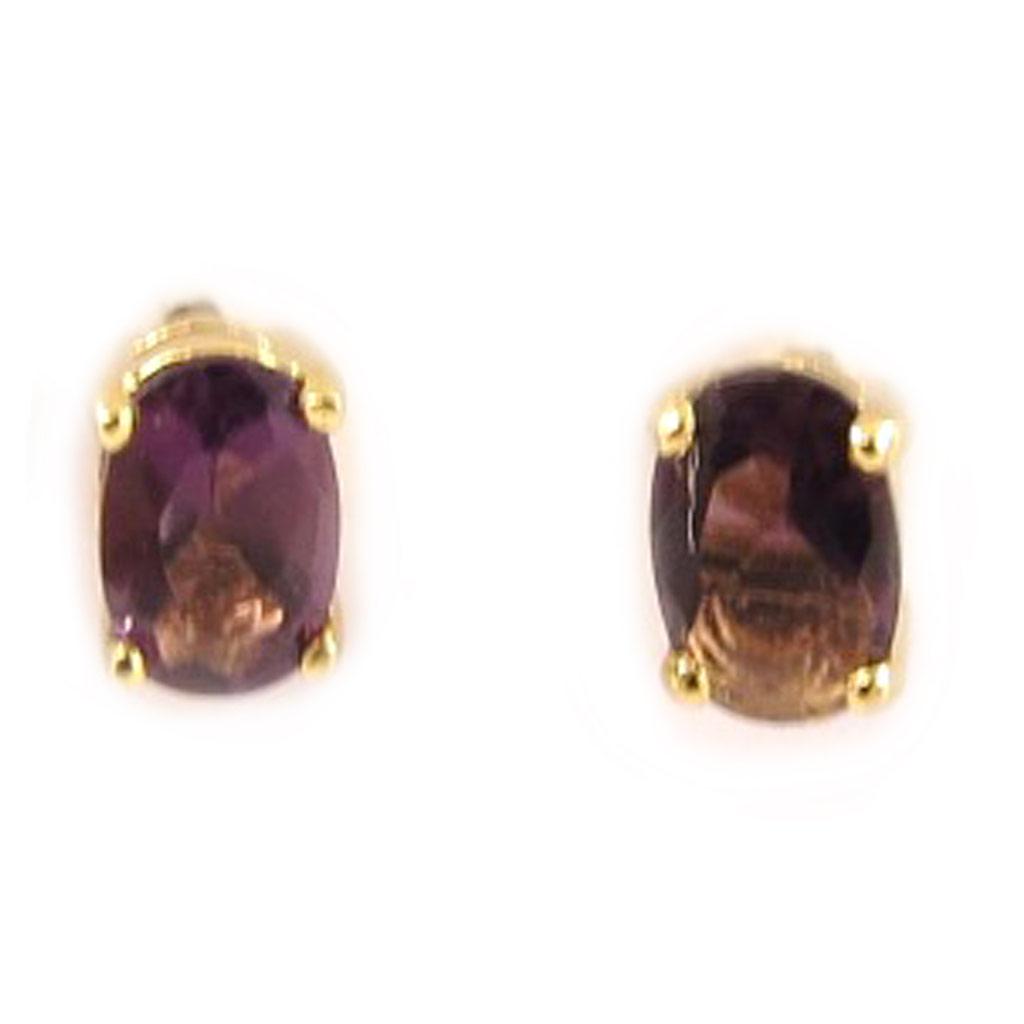 Les Trésors De Lily [C5670] - Amethyst 'Unique' Gold Plated Earrings