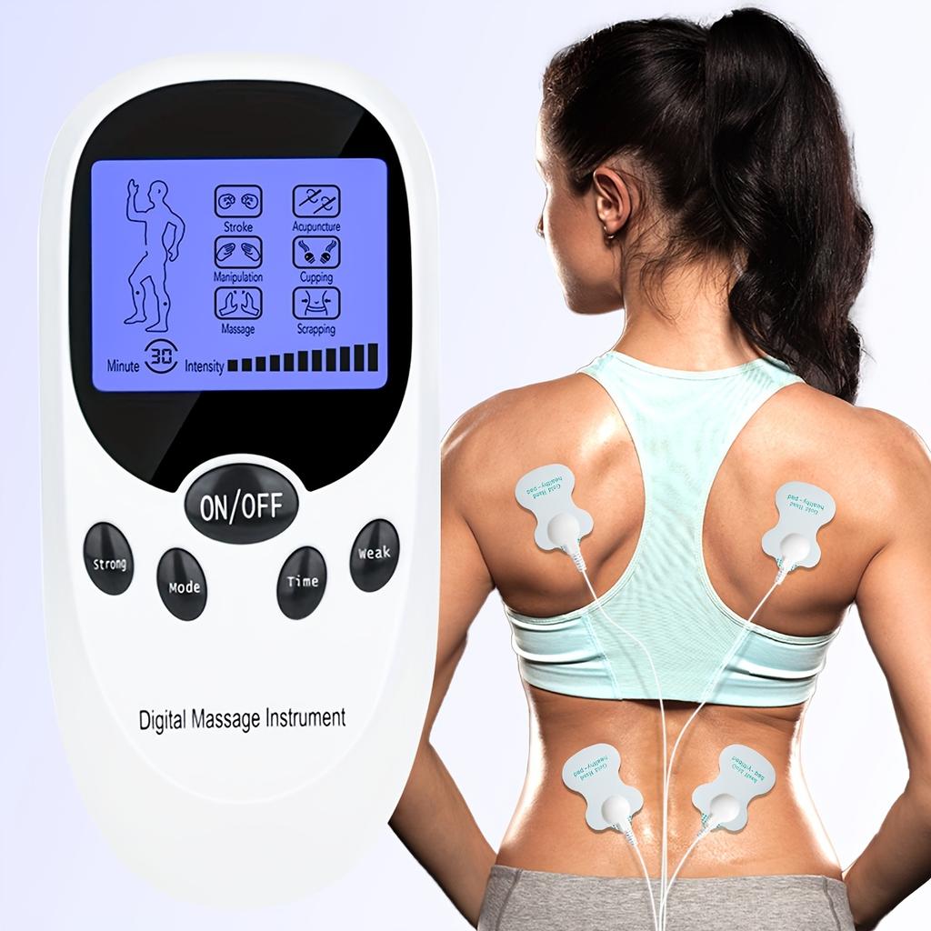 TENS + EMS Dual Channel Muscle Relief Pulse Massager with 8 Electrodes for Shoulder, Shoulder and Back Pain, Knee Muscle Relief