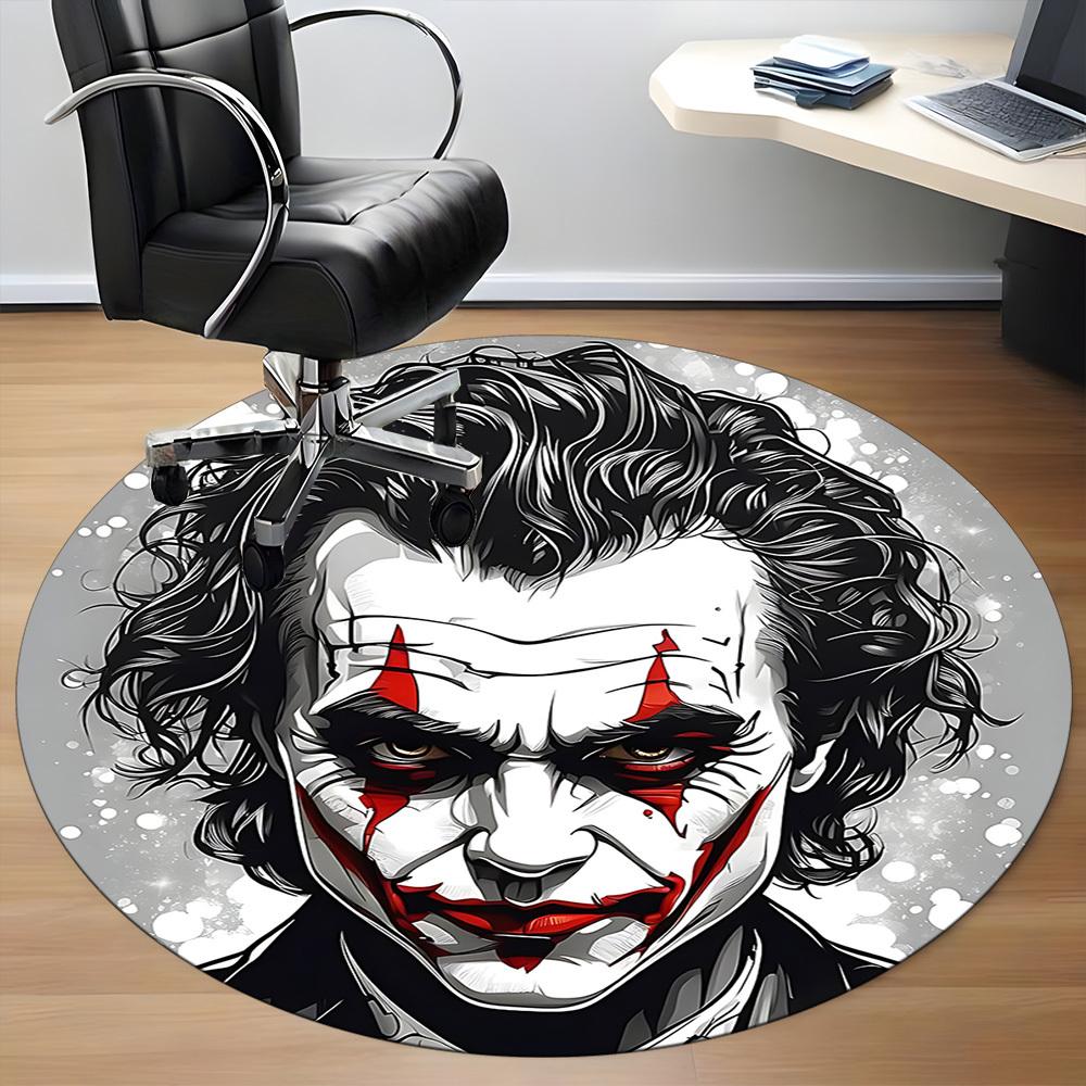1 ks Kulatý koberec Joker Klaun do kanceláře, pod kancelářské židle, do ložnice, obývacího pokoje, domácí dekorace, dekorace místnosti, k dispozici v různých velikostech