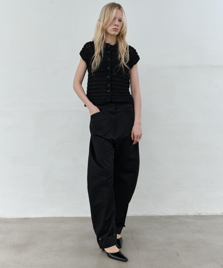 Seolan Cotton Crochet Knit_Black