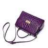 Crocodile Pattern Women's Single-shoulder Crossbody Bag for Ladies, Top Layer Leather Handbag