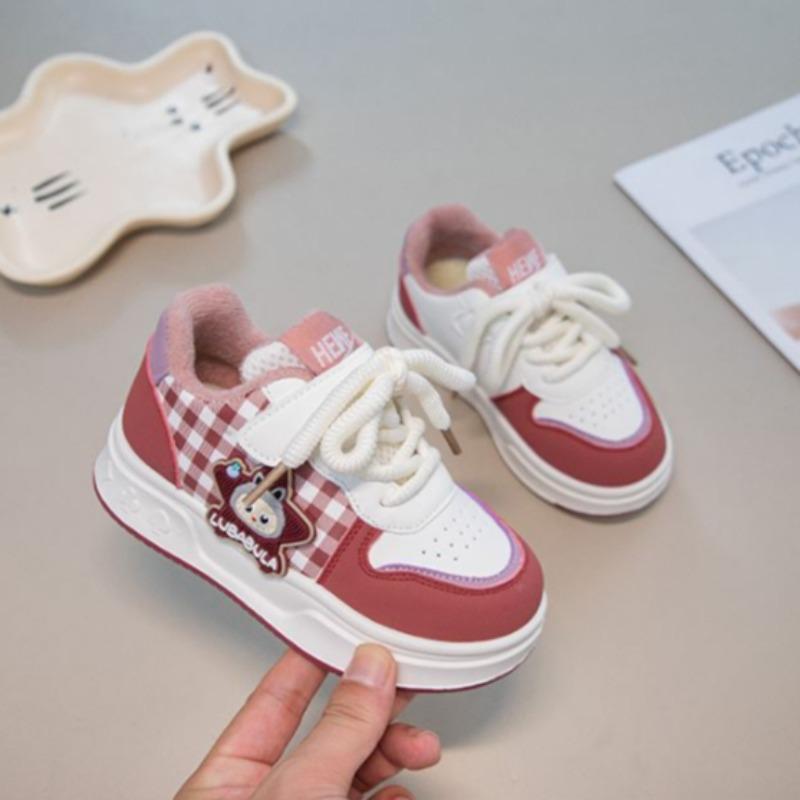 Autumn and Winter Girls' Fleece-lined Warm Sports Shoes Fashionable Double-cotton Shoes Children's Casual Sneakers