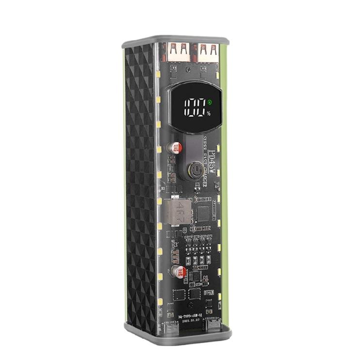 

18650 Rechargeable Battery Bank Modular Build Fast Charging Double Ports LED Status Monitor Plastic Texture for Battery чёрный