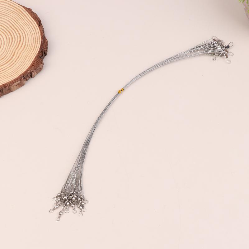 20 stk Anti-bitt Stål Fiskesene Ståltråd Fortom Med Svivel Fisketilbehør Blykjerne Fiskesene 15/20/30 cm