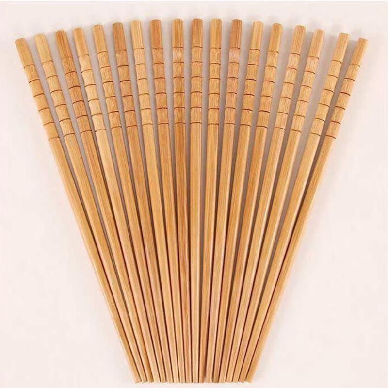 10/50 Coppie Bacchette Naturali in Legno di Bambù Carbonizzato Riutilizzabili Bacchette con Nodo di Bambù Bacchette Sano Stoviglie Cinesi
