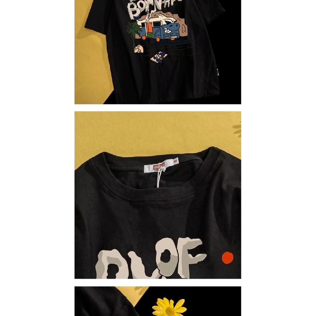 Men'S Trendy Letter Round Neck Printed Short Sleeved T-Shirt For Summer Ins Loose Casual Top