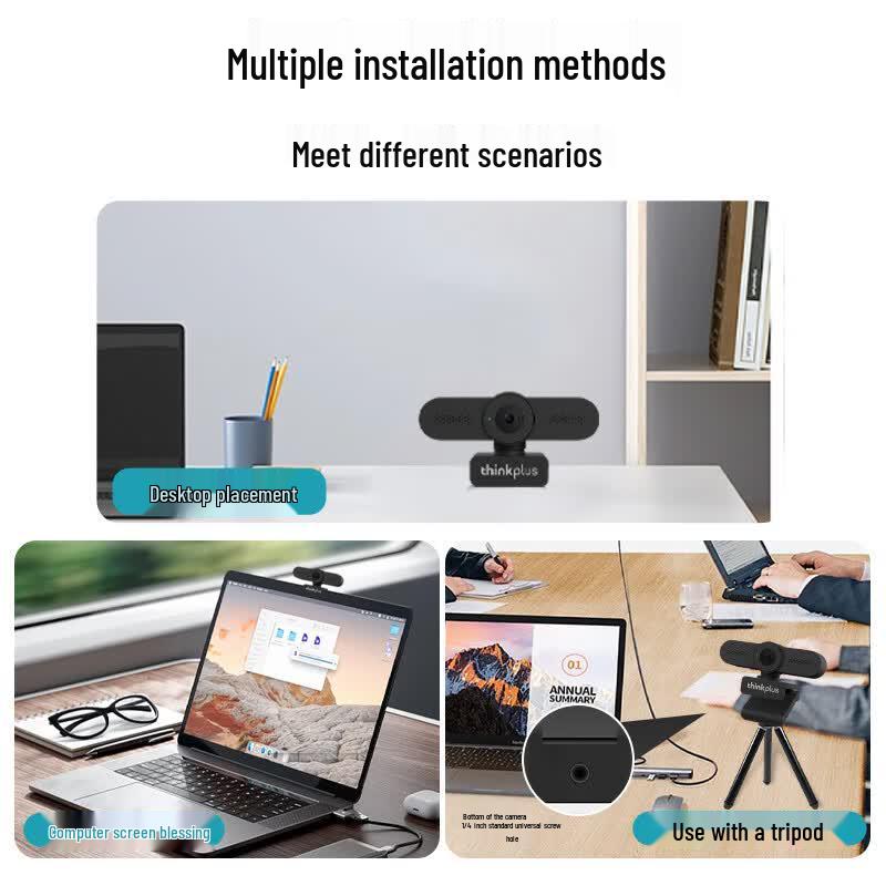 Lenovo 2K USB Video Conferencing Camera & Bluetooth Mic Speaker Kit (CN version)
