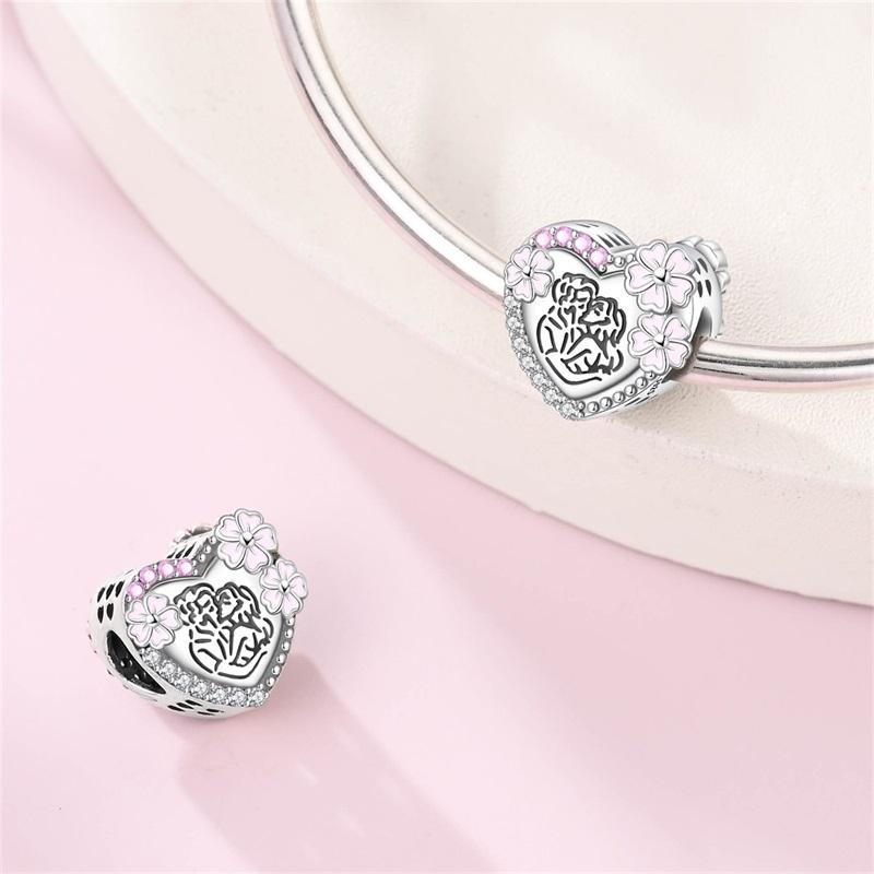 Original Copper Charms Beads Perfect Lover Heart Pendant Fit Diy Bracelet Romantic Wedding Engagement Jewelry Gifts