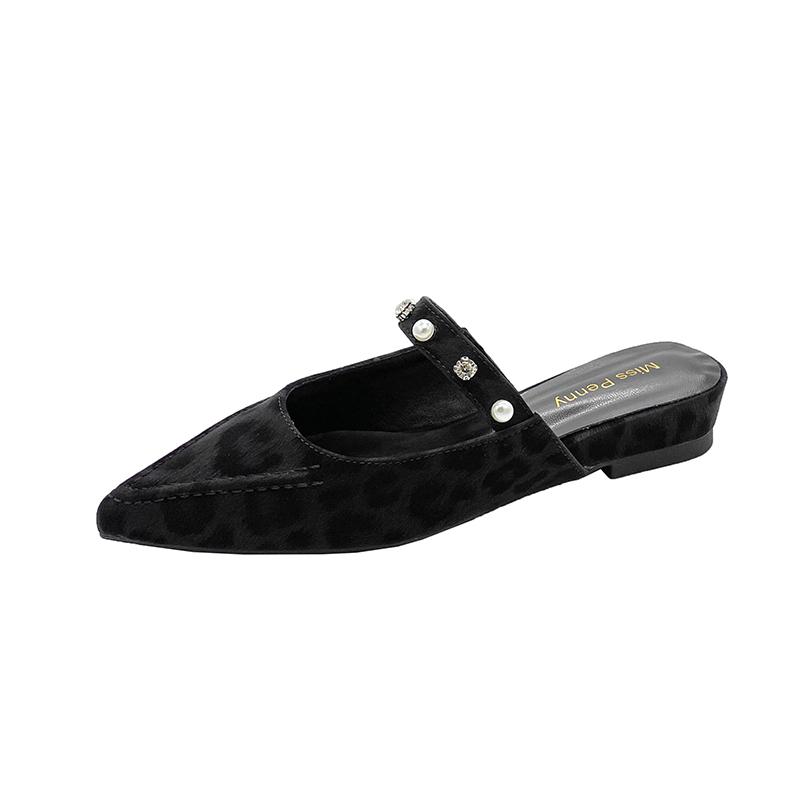 

Fashion 2025 NEW Hot Selling High Quality Comfortable Leopard Women Slippers Sexy Heeled Sandals Casual Shoes Woman 2025 Fashion Summer 40 чёрный