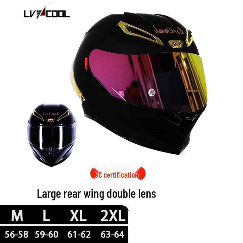 Unisex Carbon Fiber Full-Face Motorcycle Helmet with Bluetooth & Anti-Fog, 3C Certified for All Seasons