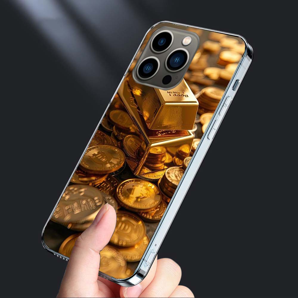 Gold Bar Wealth and Finance Phone Case For Iphone 16E 15 Pro 14 Plus 17E 16 17 Pro Max Air 11 12 13 Mini Shockproof Capa Cute