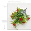 Multicolor Kunstmatige Roos Bloemen Bonsai Groen Gras Foto Requisieten Lente Gras Potplant Wit Bloempot Waterdicht