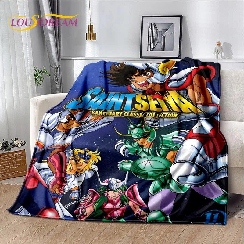 Cartoon Saint Seiya Retro Anime HD Blanket,Soft Throw Blanket for Home Bedroom Bed Sofa Picnic Travel Office Cover Blanket Kids