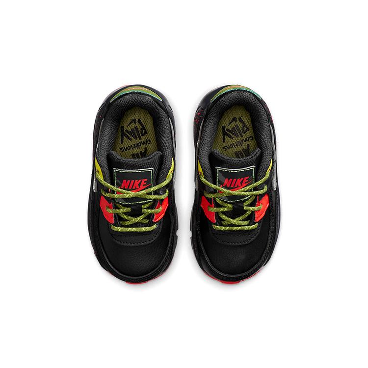 Nike Air Max 90 Low Top Toddler Shoes Black Red Green Infant And Toddler
