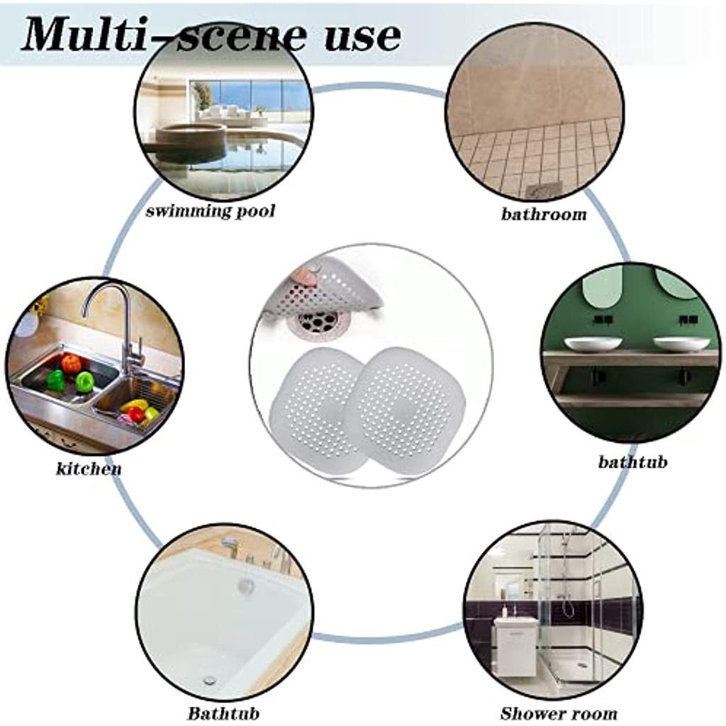 2 Pcs Silicone Drain Protection Kitchen Sink Filter with Suction Cup Bath Drain Cover Filter Kitchen and Bathroom Filter Filter