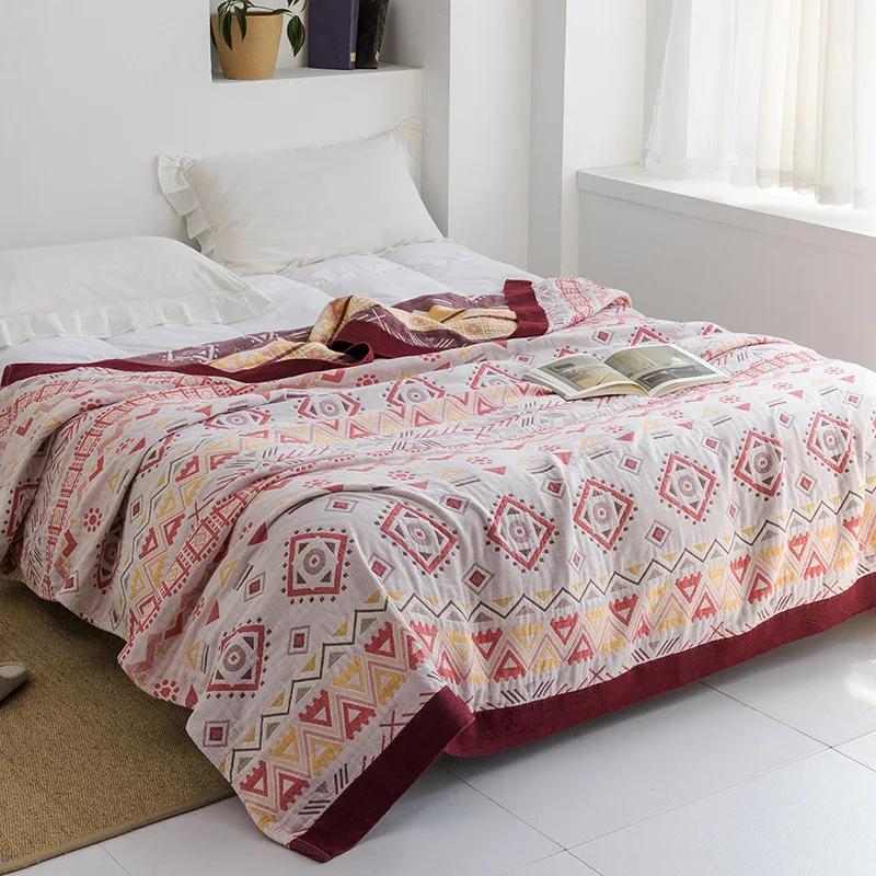 Japanese Throw Blanket Cotton Gauze Towel Four Seasons Bedspread Soft Leisure Blanket Single Double Dormitory Home Sofa Cover