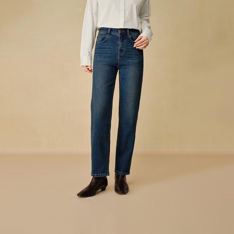 INMAN Vintage High-Waisted Cropped Denim Pencil Jeans