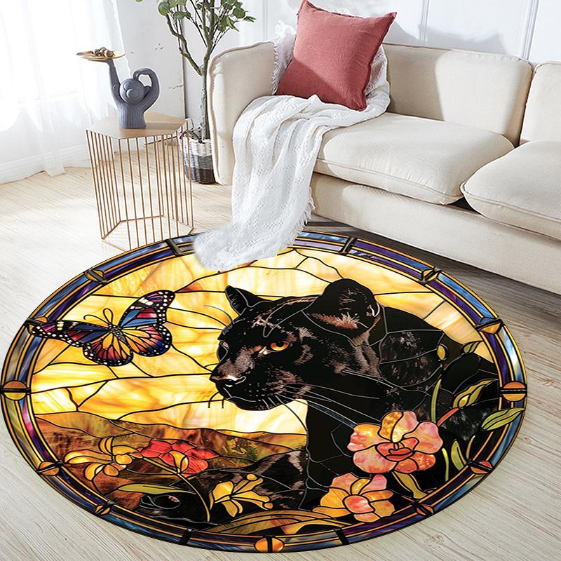 Cartoon Print Round Area Rug,Carpet Rug for Living Room Bedroom Sofa Playroom Decor,Non-slip Floor Mat