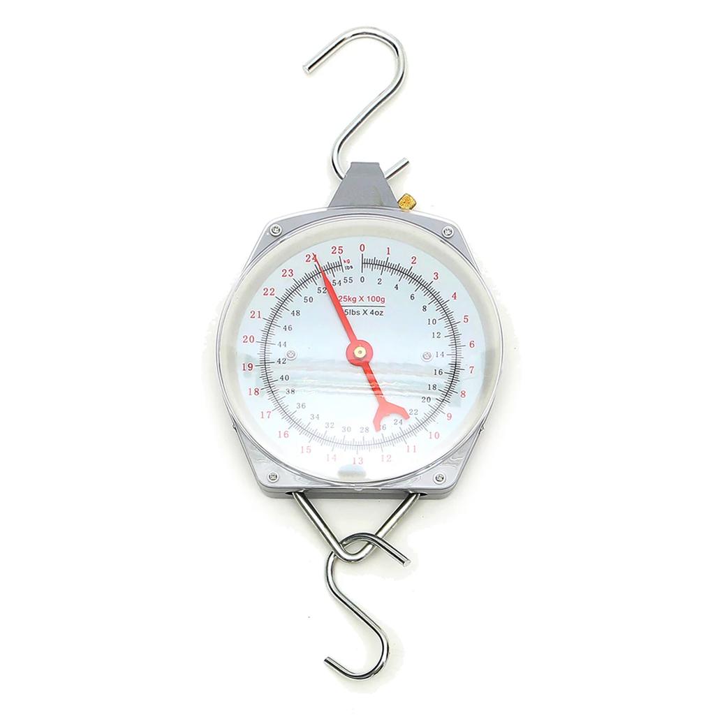 With Hanging Hook Alloy Quality Heavy Weighing Mechanial Fishing 25KG/55lbs Hanging Scale 100g Increments