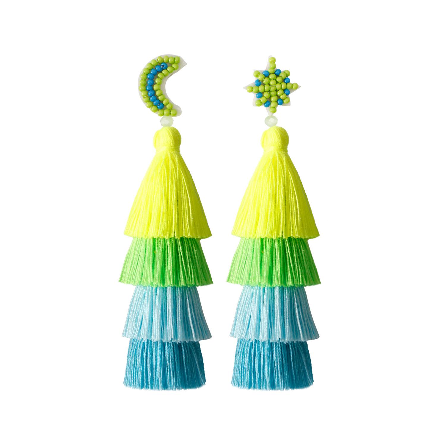 

Серьги с кисточками для женщин, плетенные вручную рождественские серьги в этническом стиле, женские длинные серьги в стиле ретро, ​​модные ювелирные изделия, подарок жёлтый/зелёный
