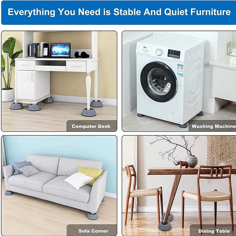 4 Washing Machine Foot Mats, Shock-Absorbing Anti-Slip Mats, Universal Heightening and Wear-Resistant Refrigerator Silicone Shoc