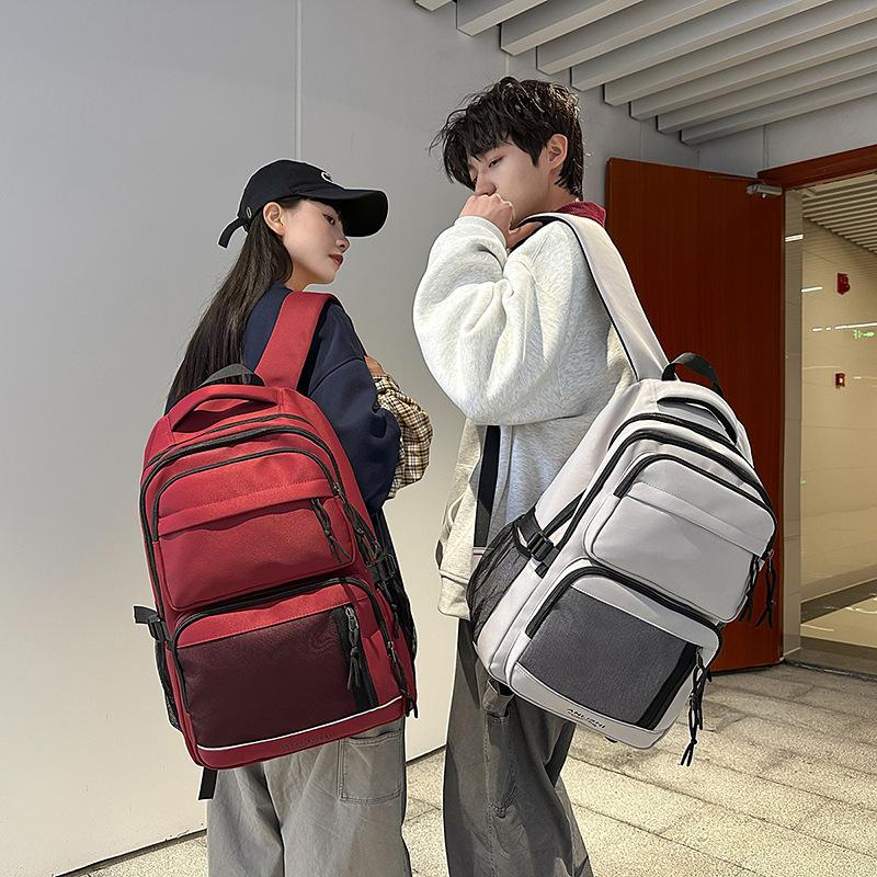 Schoolbag New Simple Backpack Men's Large Capacity Leisure Business Travel Computer Bag Junior High School Student School Bag
