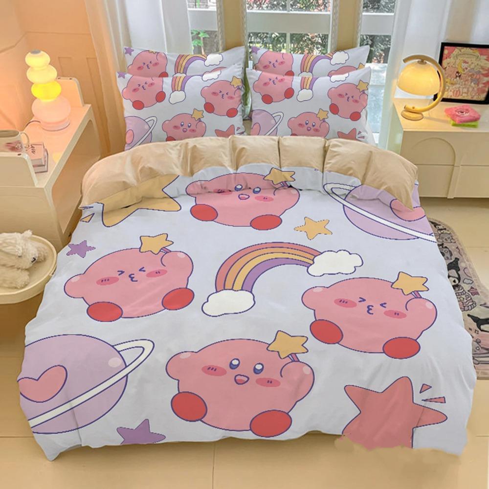 Pink Star Game Duvet Cover pillowcase Bedding Bedroom Decoration Children Gift adult Single Double bed Large SizeZip Duvet Cover