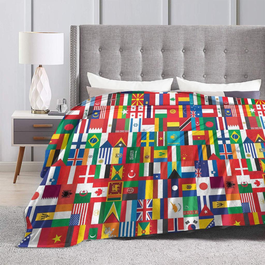 Flags Of All Countries (12) Blanket Quality Warm Soft Throw Blanket Winter Girls Boys Bedroom Comfortable Bedspread