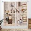 Rustic Kitchen Curtains,Retro Fork Spoon Wooden Plank Farmhouse Country Cooking Theme Funny Quotes Window Treatment for Bedroom