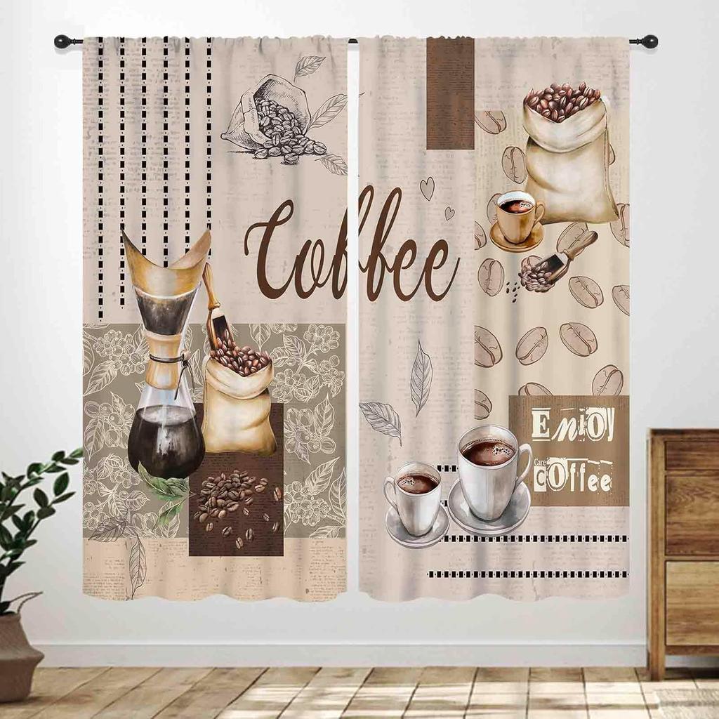 Rustic Kitchen Curtains,Retro Fork Spoon Wooden Plank Farmhouse Country Cooking Theme Funny Quotes Window Treatment for Bedroom