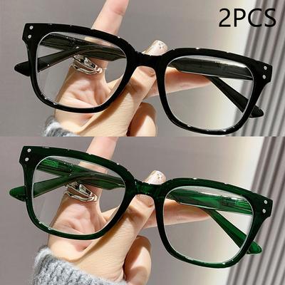 1/2/3PCS Trendy Reading Glasses High-end Square Frame Ultra-light For Men Women 2328