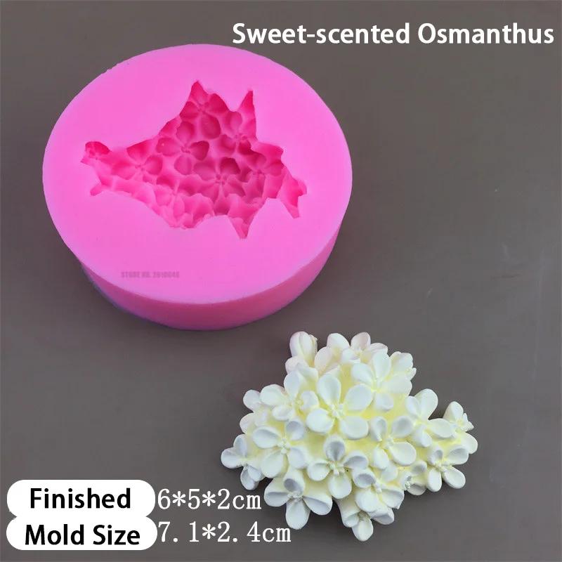 3D Blumen Silikonformen Lavendel Duftender Osmanthus Pfirsichblüte Kuchen Fondantform Hochzeit DIY Kuchen Dekorationswerkzeuge