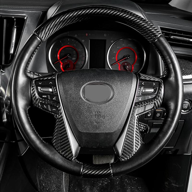 Carbon Fiber Interior Trim for Toyota Vellfire/Alphard Steering Wheel Decoration
