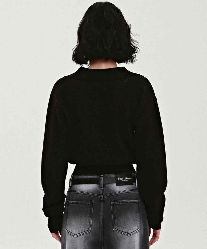 Nigaennikol Nicole Color Block Collar Knit_Black