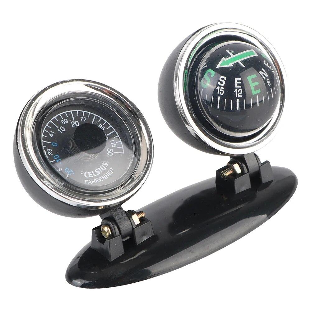 2 in 1 Car Ornaments Compass Thermometer Direction Dashboard Ball Car-styling Guide Ball Vehicle Automotive Accessories
