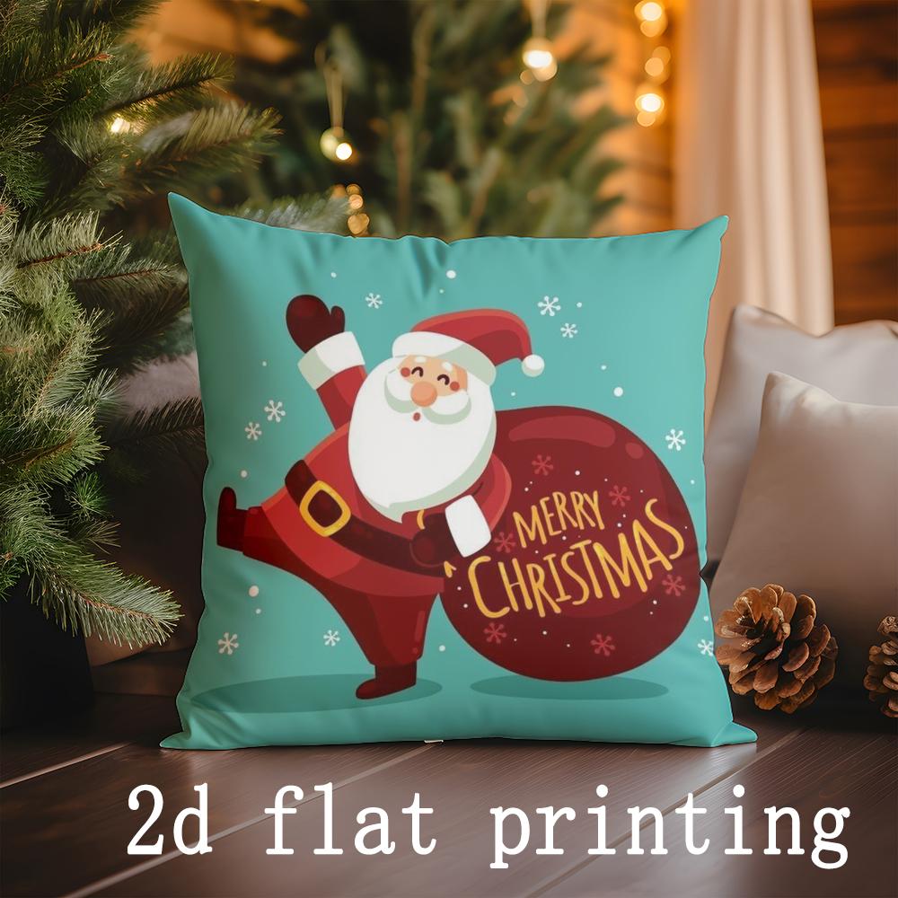 Home Decor Christmas-themed Cartoon Pillow Covers Suitable For Sofa Bedroom Car Pillow Cover Cushion Rectangular Back Cushion