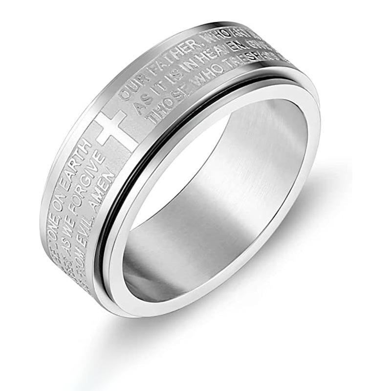 Xinghe Inspirational Rotatable Titanium Steel Ring Size 5