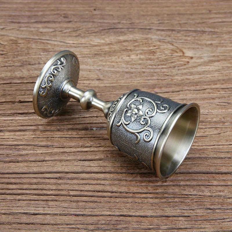 30/50ml Metal Wine Glasses Retro Wine Cup Goblet Vintage European Style Champagne Cocktail Glasses Bar Home Decor Drinkware