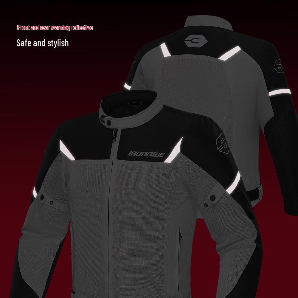 Fato Respirável para Condução de Motocicleta com Joelheiras e Cotoveleiras para Primavera/Verão - Equipamento de Corrida Protetor Anti-queda